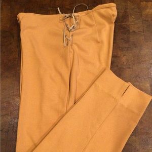 Sparrow Knitwear Pants Side Tie No Waist Front zip Hippy Boho 27 waist